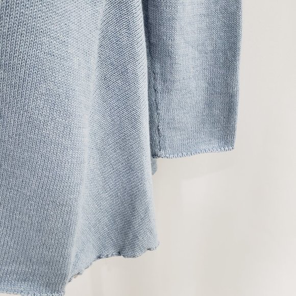 J. Jill Single-Button Cardigan Sweater Size SMALL French Blue Knit 10% Silk - Picture 2 of 10